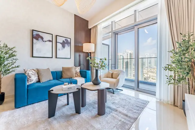 High-Floor Balcony with Burj Khalifa View and Assistant Room — Downtown Dubai